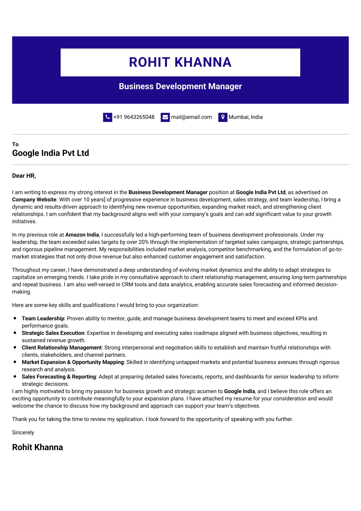 Accounting Cover Letter Samples
